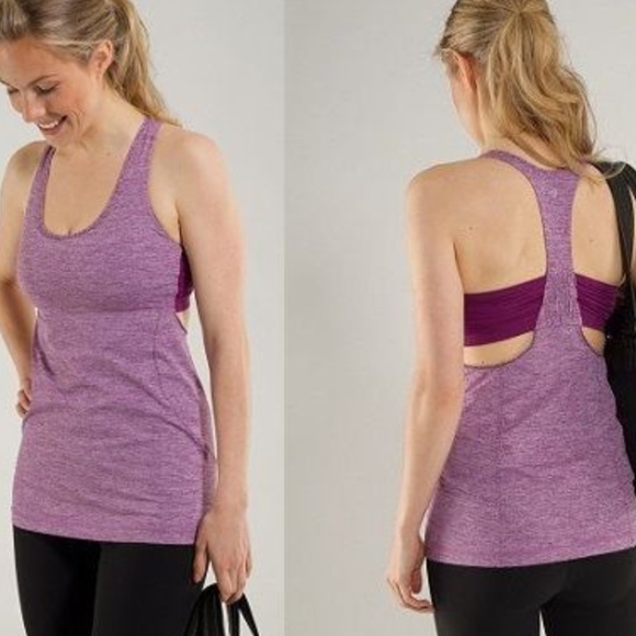 Purple Lululemon tank with built in bra, size 6 - Picture 1 of 3
